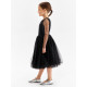 Платье нарядное для девочки MINAKU: PartyDress с рукавами, чёрное, рост 104-110 см