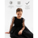 Платье нарядное для девочки MINAKU: PartyDress с рукавами, чёрное, рост 104-110 см