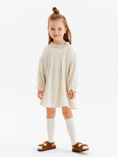 Платье для девочки KAFTAN, цвет молочный, размер 32 (110-116 см)