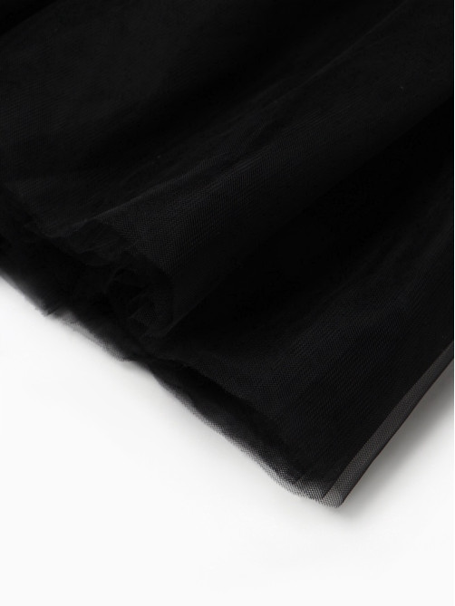 Платье нарядное для девочки MINAKU: PartyDress с рукавами, чёрное, рост 104-110 см