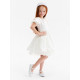 Платье нарядное для девочки MINAKU: PartyDress с рукавами, цвет молочный, рост 110 см
