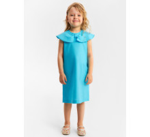 Платье для девочки, MINAKU: linen summer, голубое, рост 122 см