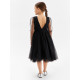 Платье нарядное для девочки MINAKU: PartyDress с рукавами, чёрное, рост 128-134 см