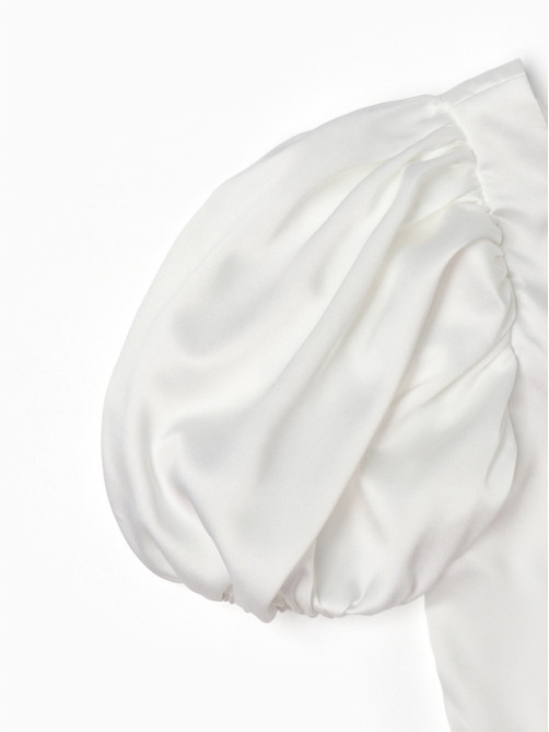 Платье нарядное для девочки MINAKU: PartyDress с рукавами, цвет молочный, рост 110 см