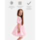 Платье нарядное для девочки MINAKU: PartyDress с рукавами, розовое, рост 98 см