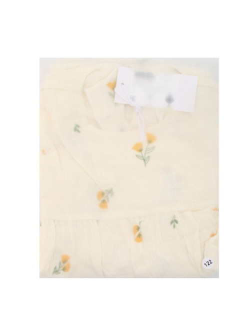 Платье из муслина для девочки KAFTAN «Цветы», белое, рост 122 см