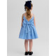 Платье нарядное для девочки MINAKU: Party Dress с бантом, голубое, рост 104-110 см