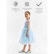 Платье нарядное для девочки MINAKU: PartyDress, голубое, рост 128-134 см