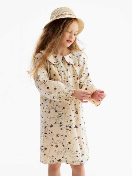 Платье для девочки KAFTAN, бежевое, рост 100 см