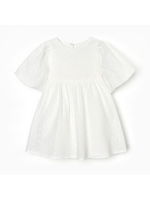 Платье для девочки MINAKU: Cotton collection, белое, рост 92-98 см