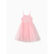 Платье нарядное для девочки MINAKU: PartyDress с пышной юбкой, розовое, рост 104-110 см
