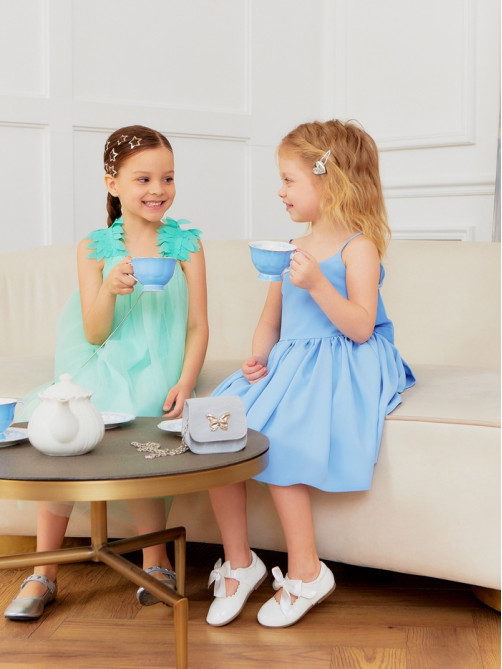 Платье нарядное для девочки MINAKU: PartyDress, цвет мятный, рост 122-128 см