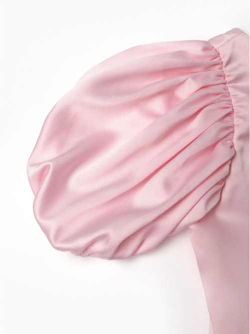Платье нарядное для девочки MINAKU: PartyDress с рукавами, розовое, рост 110 см