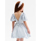 Платье нарядное для девочки MINAKU: PartyDress с рукавами, голубое, рост 110 см