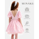 Платье нарядное для девочки MINAKU: PartyDress с рукавами, розовое, рост 110 см
