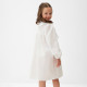 Платье для девочки MINAKU: Cotton collection с воротником, белое, рост 98-104 см