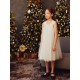 Платье нарядное для девочки MINAKU: PartyDress на бретельках, белое, рост 104-110 см