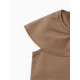 Платье для девочки, MINAKU: linen summer, коричневое, рост 122 см