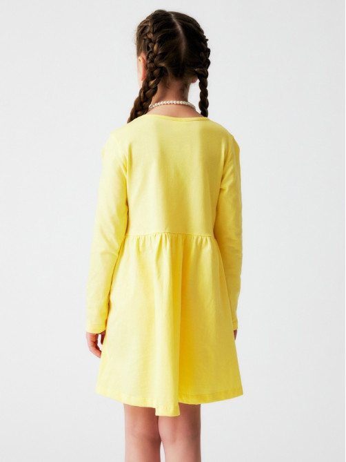 Платье для девочки KAFTAN «Балерина» с длинным рукавом, жёлтое, рост 98-104 см