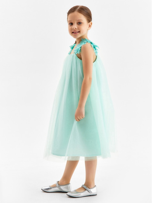 Платье нарядное для девочки MINAKU: PartyDress, цвет мятный, рост 128-134 см