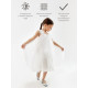 Платье нарядное для девочки MINAKU: PartyDress на бретельках, белое, рост 116-122 см