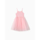 Платье нарядное для девочки MINAKU: PartyDress с пышной юбкой, розовое, рост 92-98 см