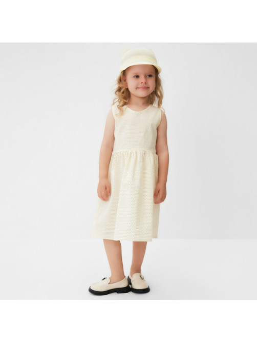Платье для девочки MINAKU: Cotton collection, цвет молочный, рост 110-116 см
