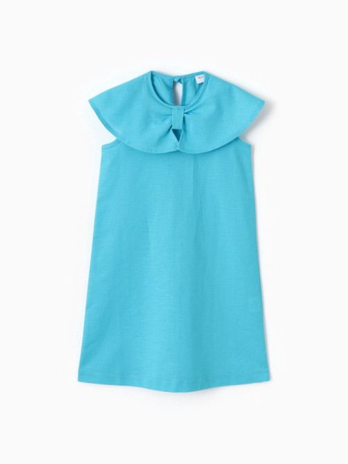 Платье для девочки, MINAKU: linen summer, голубое, рост 110 см
