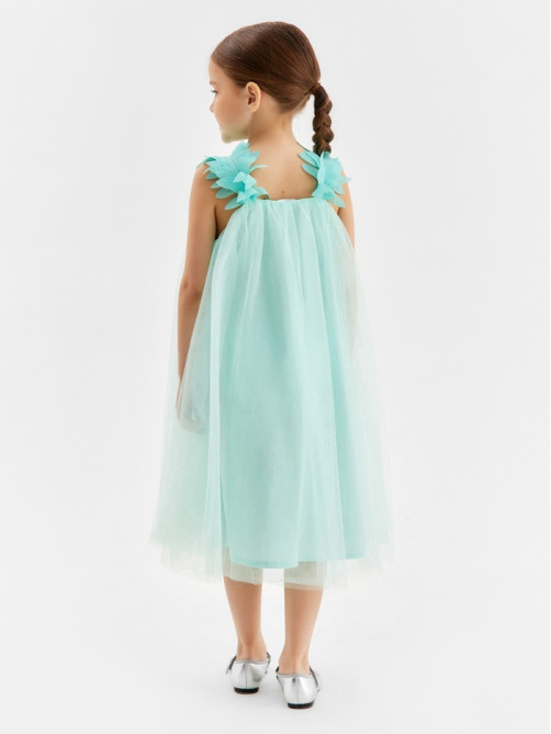 Платье нарядное для девочки MINAKU: PartyDress, цвет мятный, рост 128-134 см