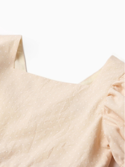 Платье нарядное для девочки с подъюбником MINAKU: PartyDress, цвет молочный, рост 98 см