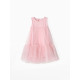 Платье нарядное однотонное для девочки MINAKU: PartyDress, розовое, рост 104 см