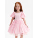 Платье нарядное для девочки MINAKU: PartyDress с рукавами, розовое, рост 110 см