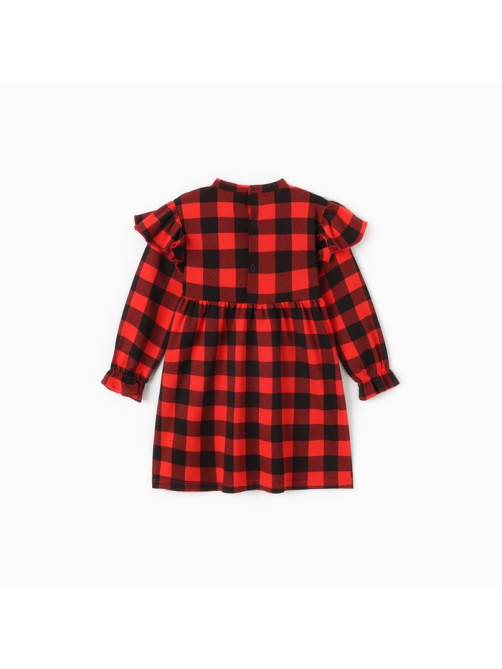 Платье с рюшами для девочки KAFTAN «Клеточка», рост 98-104 см