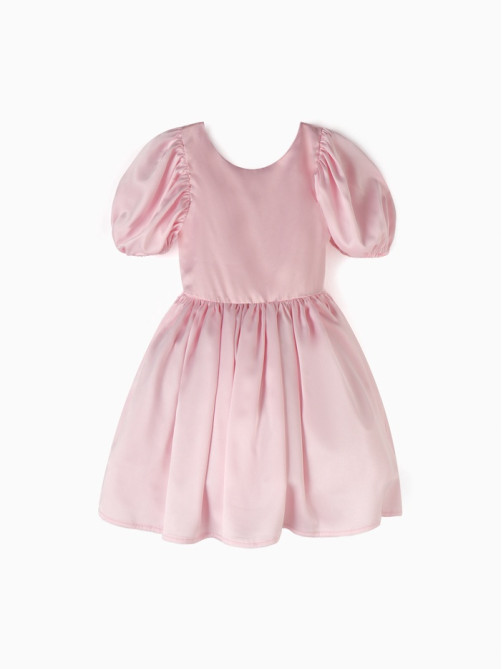 Платье нарядное для девочки MINAKU: PartyDress с рукавами, розовое, рост 98 см