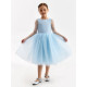 Платье нарядное для девочки MINAKU: PartyDress, голубое, рост 116-122 см