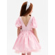 Платье нарядное для девочки MINAKU: PartyDress с рукавами, розовое, рост 116 см