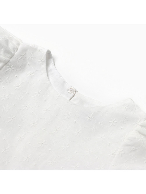 Платье для девочки MINAKU: Cotton collection, белое, рост 166-122 см
