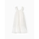 Платье нарядное для девочки MINAKU: PartyDress на бретельках, белое, рост 104-110 см