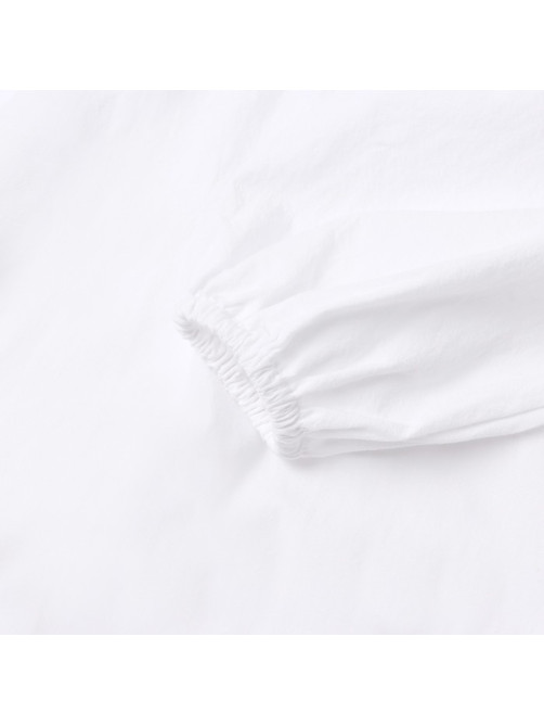 Платье для девочки MINAKU: Cotton collection с воротником, белое, рост 110-116 см