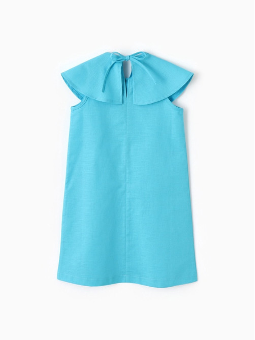 Платье для девочки, MINAKU: linen summer, голубое, рост 116 см