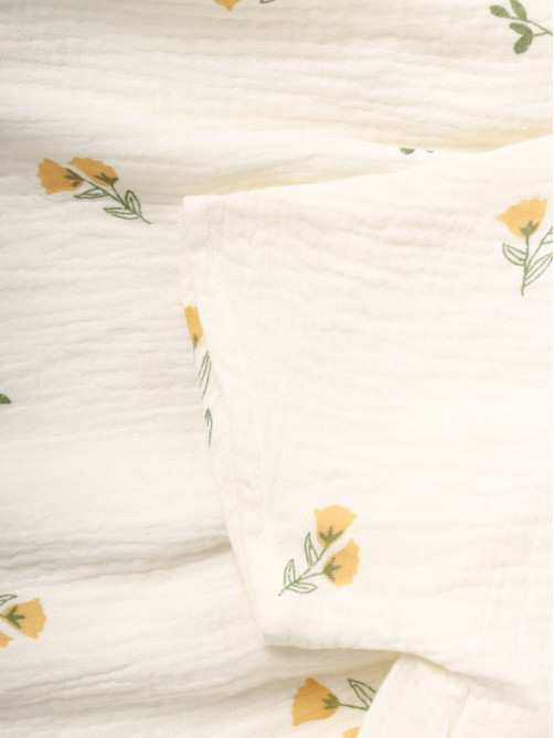 Платье из муслина для девочки KAFTAN «Цветы», белое, рост 122 см