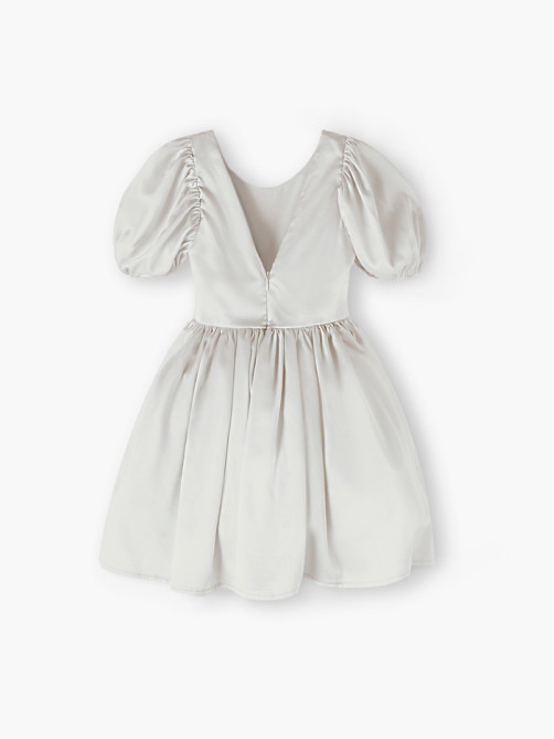 Платье нарядное для девочки MINAKU: PartyDress с рукавами, цвет молочный, рост 116 см