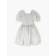 Платье нарядное для девочки MINAKU: PartyDress с рукавами, цвет молочный, рост 110 см