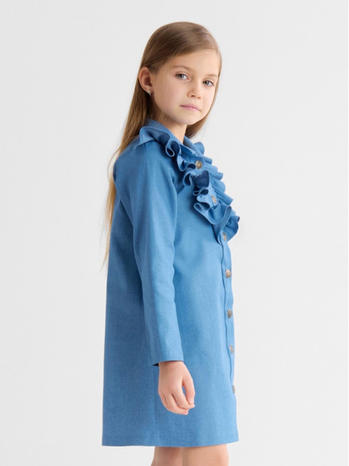Платье для девочки MINAKU: Jeans collection, голубое, рост 116-122 см