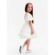 Платье нарядное для девочки MINAKU: PartyDress с рукавами, цвет молочный, рост 104 см
