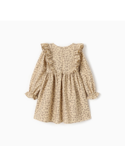 Платье для девочки MINAKU: Cotton collection, бежевое, рост 110-116 см