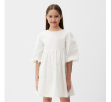 Платье для девочки MINAKU: Cotton collection, белое, рост 104-110 см