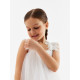 Платье нарядное для девочки MINAKU: PartyDress на бретельках, белое, рост 104-110 см
