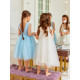 Платье нарядное для девочки MINAKU: PartyDress, голубое, рост 110-116 см