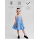 Платье нарядное для девочки MINAKU: Party Dress с бантом, голубое, рост 98-104 см